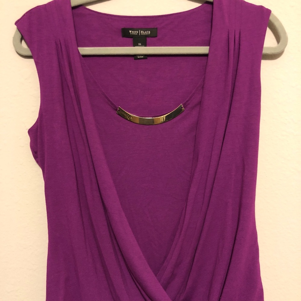 White House black market purple elegant top  XS